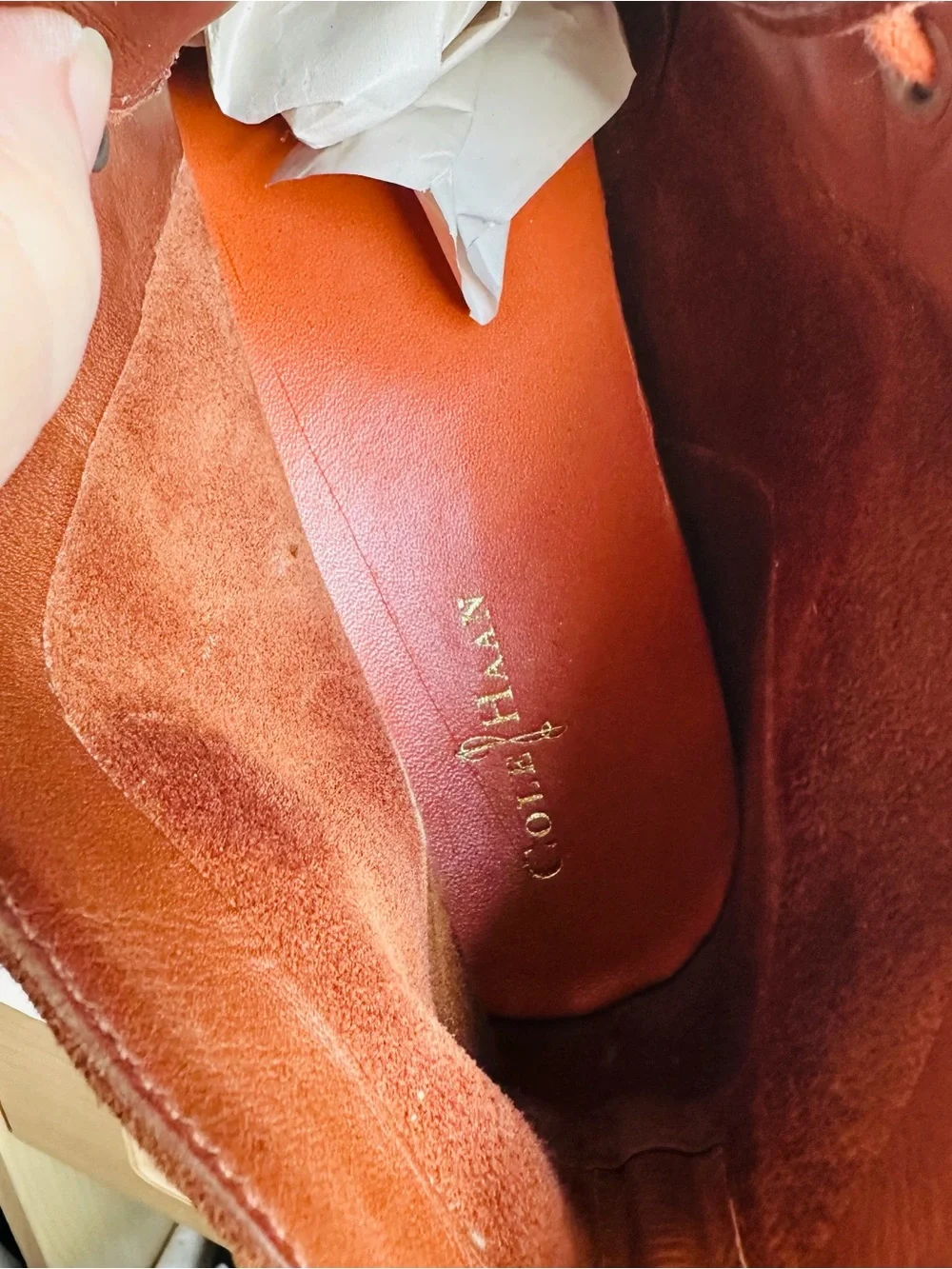 Cole Haan Boots Mens Size 10.5 Brown Suede Lunargrand Chukka Orange Sole Casual